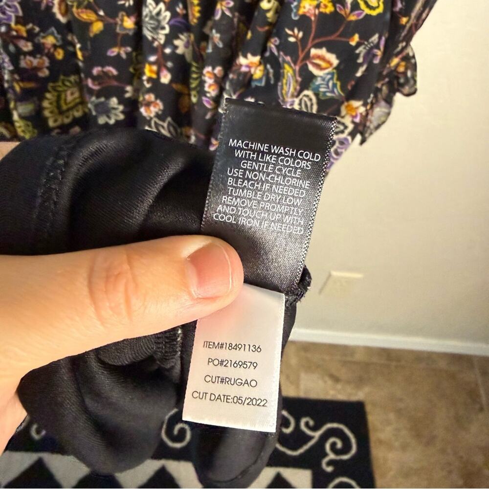 Torrid Black Floral Chiffon Lurex V Neck Tiered Maxi Dress 3X 18491136 - Picture 15 of 16